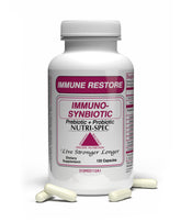 Nutri-Spec Immune Restore probiotic and prebiotic bottle with 120 capsules
