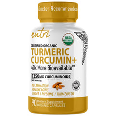 Nature's Fusions Nutri Organic Turmeric Supplement bottle and packaging