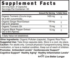 USDA Organic certification label for Nutri Turmeric Curcumin