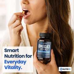 Nutrition label and packaging of Nutri11 Omega-3 supplement