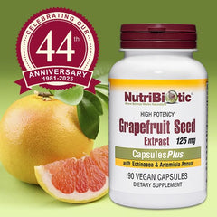 Lifestyle image of NutriBiotic Grapefruit Seed Extract Capsules Plus in use