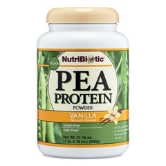 NutriBiotic Pea Protein Vanilla 21 oz front packaging