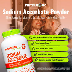Nutrition facts panel for NutriBiotic Sodium Ascorbate Buffered Vitamin C Powder