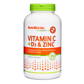 NutriBiotic Vitamin C + D3 & Zinc bottle – front view