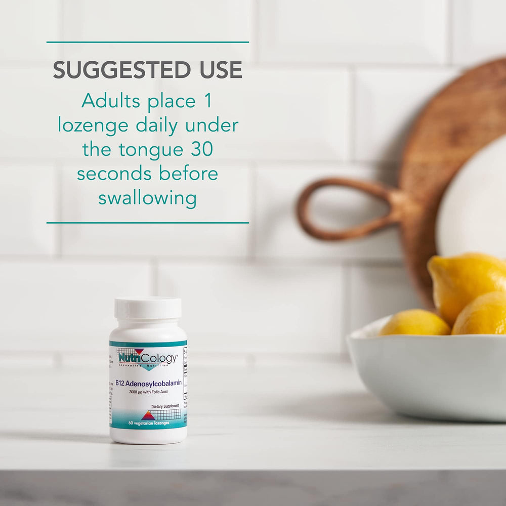 Adenosylcobalamin and folate information on bottle