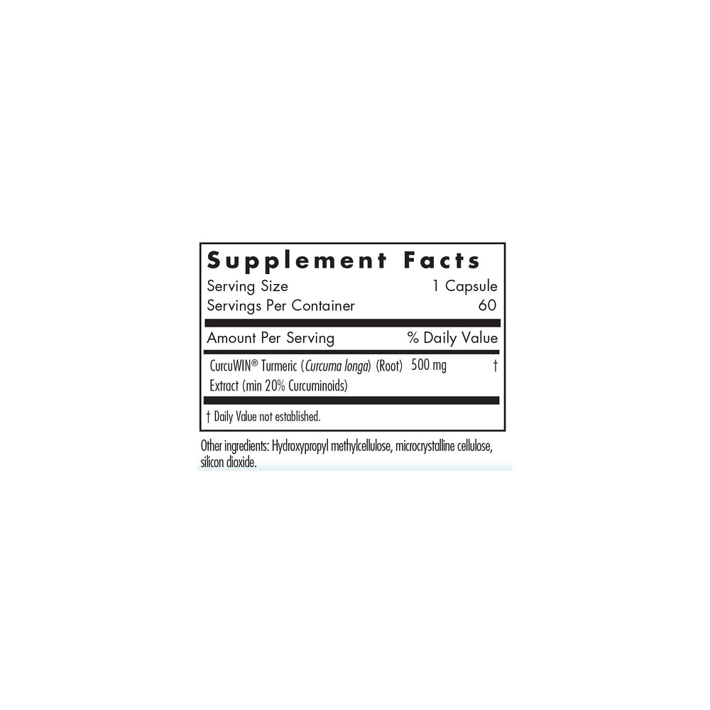 Nutricology CurcuWIN 500 bottle back label with supplement facts