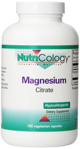 Nutricology Magnesium Citrate bottle label — 180 count (image 1)