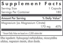 Close-up of nutrition facts showing 170 mg magnesium per capsule (image 2)