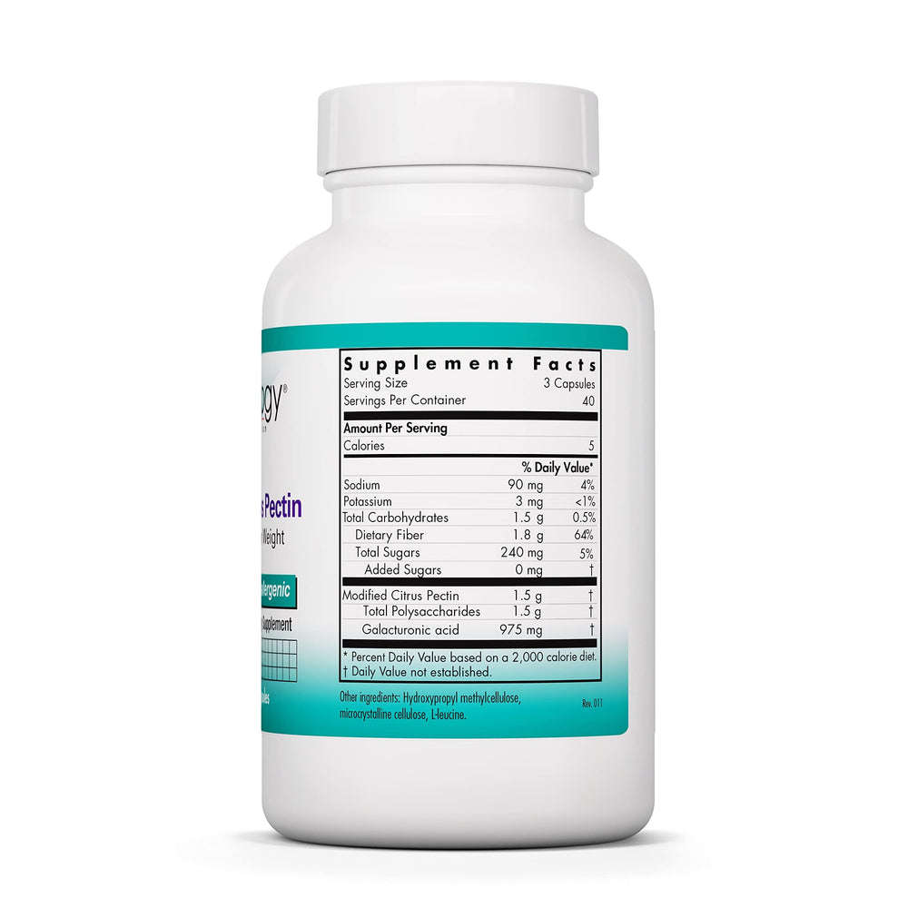 Bottle of Nutricology Modified Citrus Pectin capsules