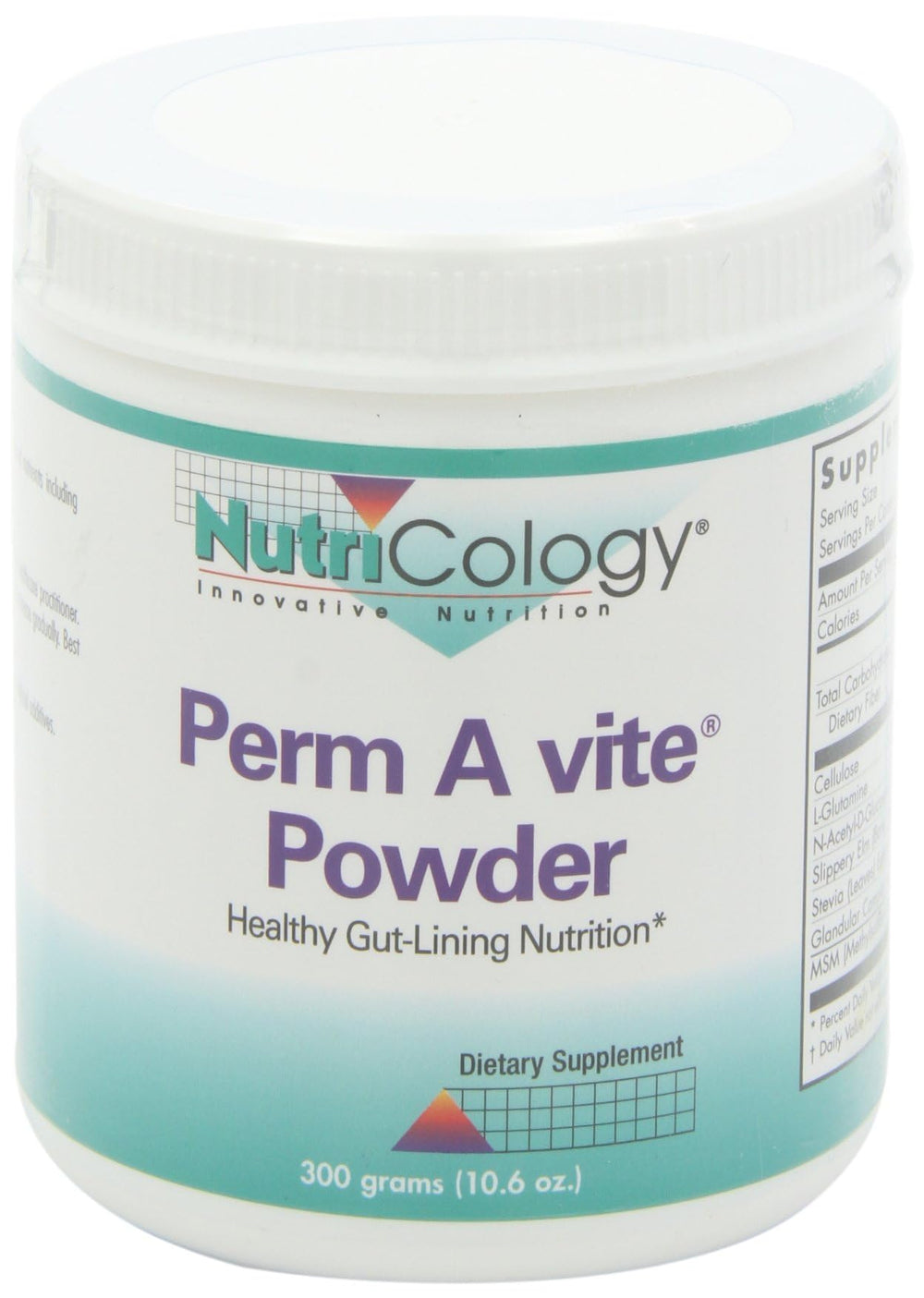 Serving size and scoop included with Perm A Vite Powder