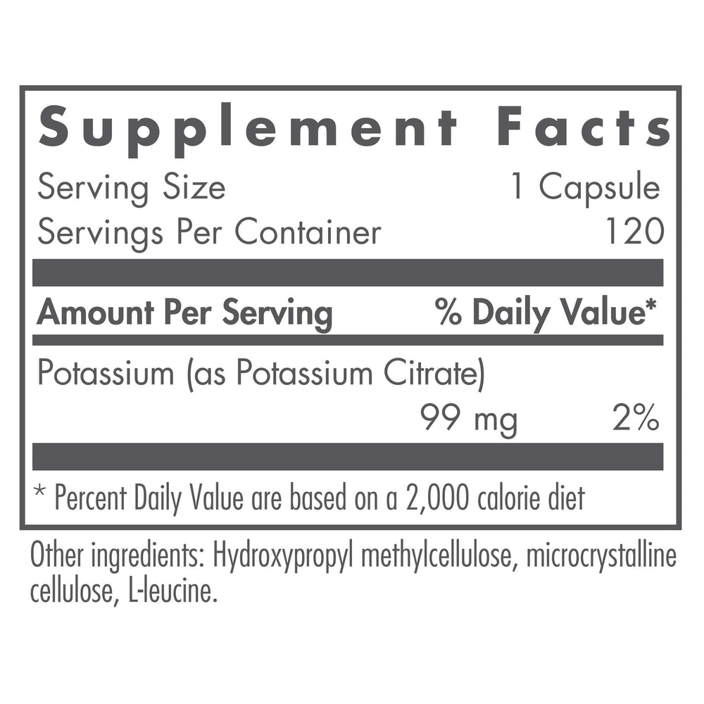 Close-up of potassium citrate capsules