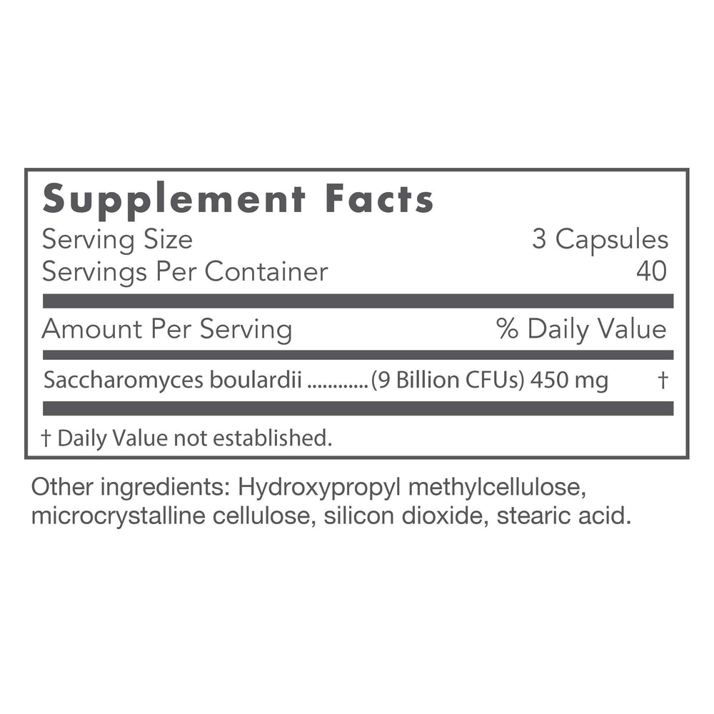 Bottle showing 120 vegetarian capsules in Nutricology Restore-Biotic