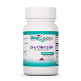 Nutricology Zinc Citrate Supplement bottle with 60 vegetarian capsules