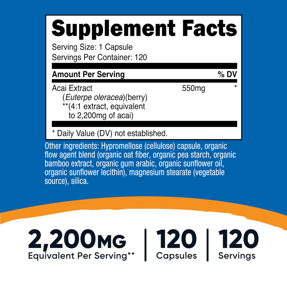 Nutricost Acai Extract 120 vegetarian capsules