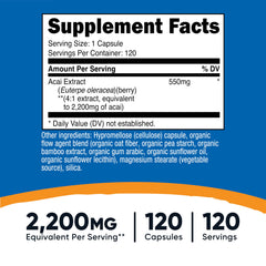 Nutricost Acai Extract 120 vegetarian capsules