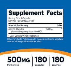 Close-up of Nutricost Acetyl L-Carnitine 500mg bottle