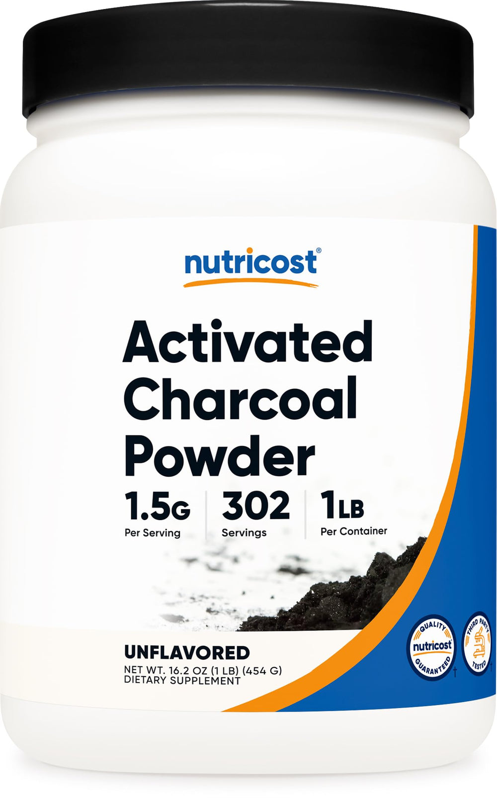 Nutricost Activated Charcoal Powder 1lb – front view