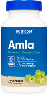 Nutricost Amla 1000mg - 120 vegetarian capsules with CCOF organic certification