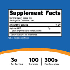 Serving size scoop included with Nutricost Arginine AKG Powder 300 g