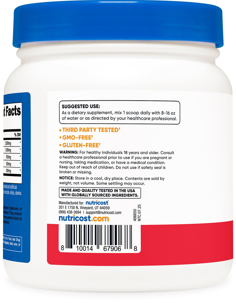 Nutricost L-Arginine Complex 60 servings bottle