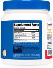 Certificate of third-party testing and GMP facility insignia for Nutricost L-Arginine Complex