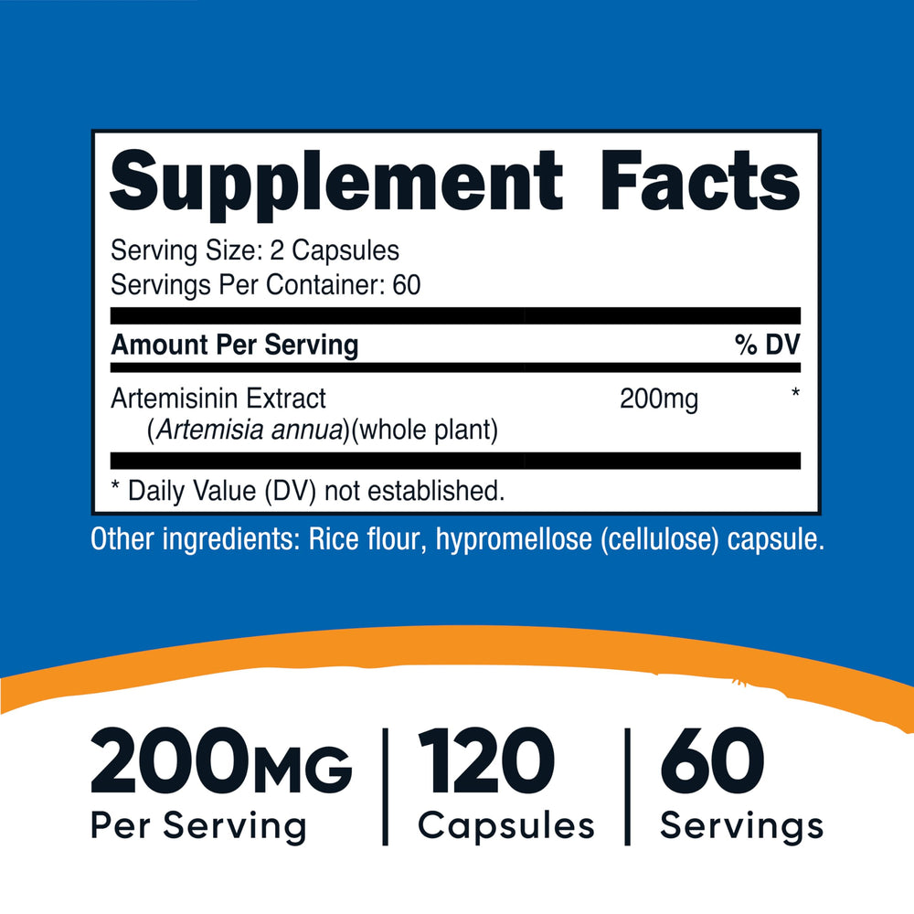 Close-up of Artemisinin 200mg capsules