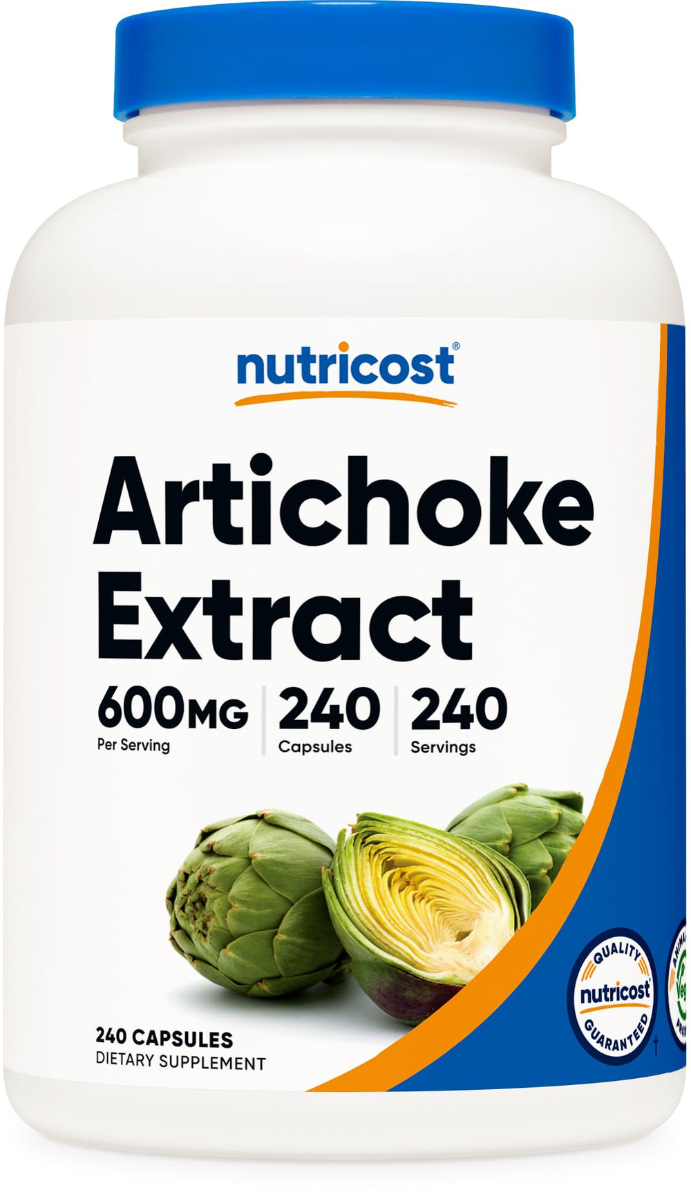 Nutricost Artichoke Extract 600mg bottle with 240 capsules