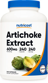 Nutricost Artichoke Extract 600mg bottle with 240 capsules