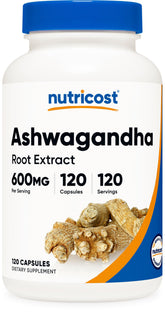 Nutricost Ashwagandha 600mg bottle - front view