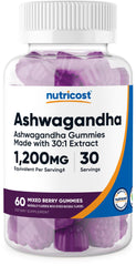 Nutricost Ashwagandha Gummies bottle – Mixed Berry flavor