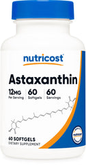 Nutricost Astaxanthin 12mg bottle with 60 softgels