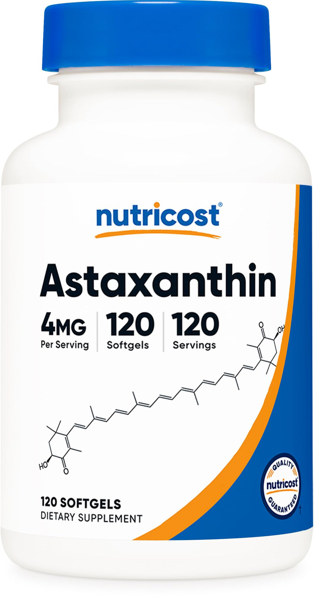 Nutricost Astaxanthin 4mg bottle exterior