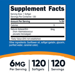 Close-up of Nutricost Astaxanthin 6mg bottle label