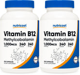 Nutricost Vitamin B12 1000mcg methylcobalamin bottle with 240 capsules