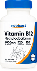 Nutricost Vitamin B12 Methylcobalamin 1000mcg bottle with 120 capsules