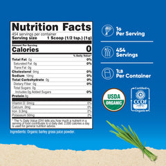 Unflavored Nutricost barley grass juice powder label