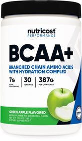 Nutricost BCAA + Hydration Powder Green Apple bottle front