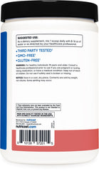 Bottle with label highlighting 30 servings and gluten-free, non-GMO