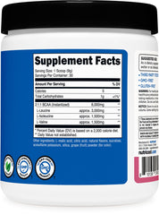 Nutricost BCAA powder packaging with label in a lifestyle setting
