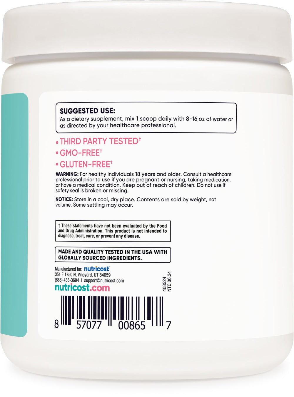 Scoop of Nutricost BCAA for Women Watermelon powder