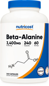 Nutricost Beta-Alanine bottle showing 240 capsules