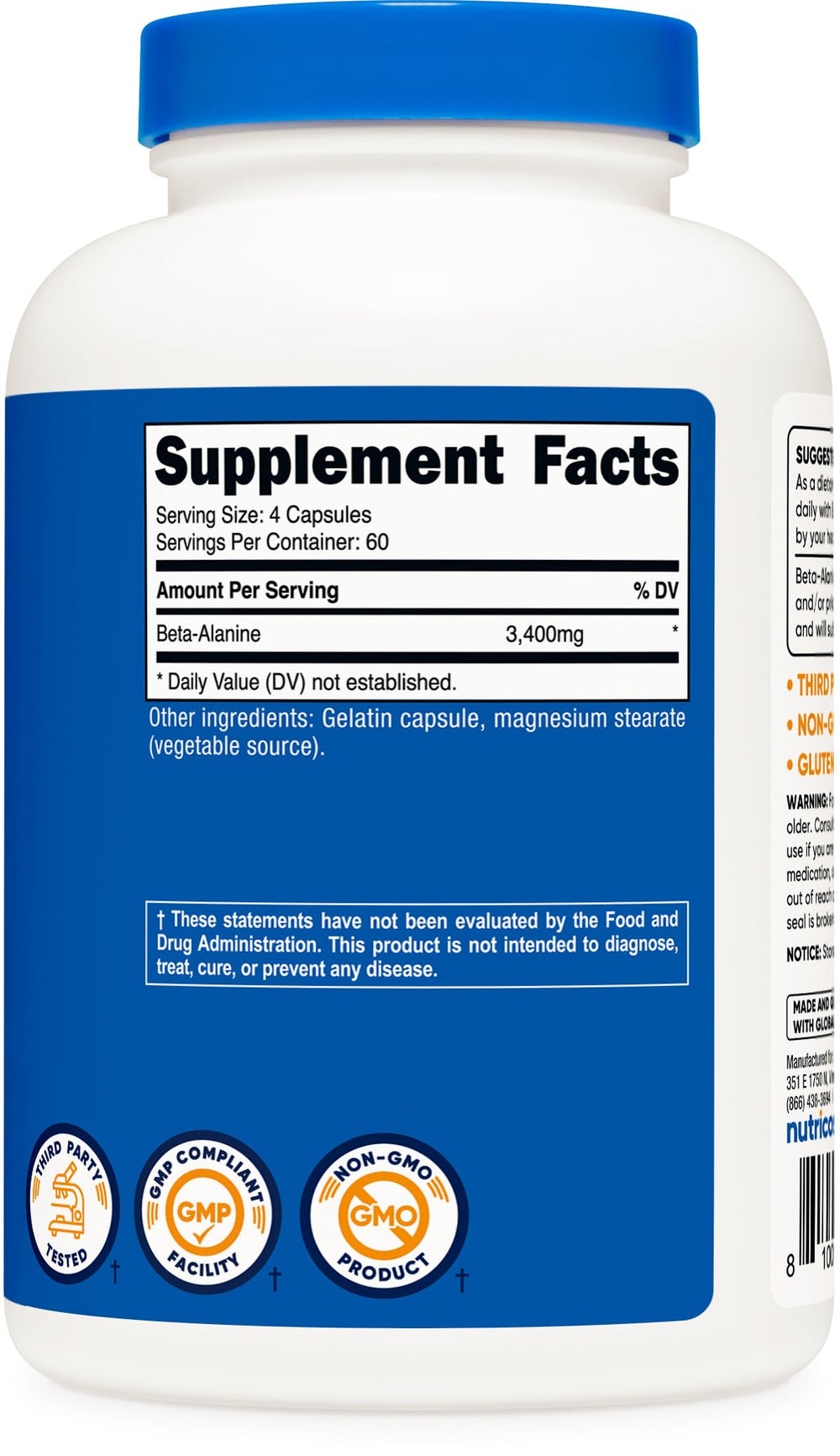 Manufacturing facility badge indicating GMP compliant and FDA registered in USA