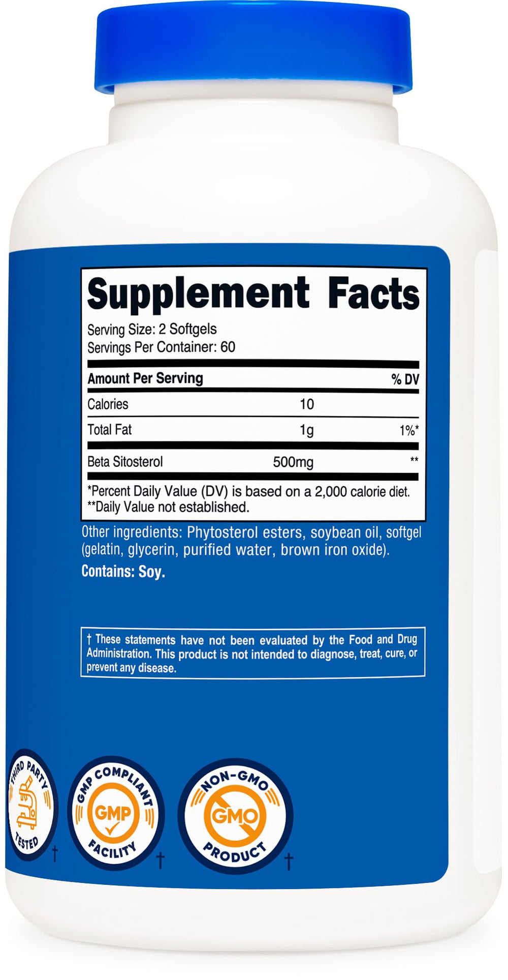 Nutricost Beta Sitosterol 120 Softgels complete bottle pack