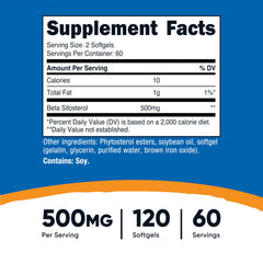 Nutricost Beta Sitosterol 120 Softgels 500mg label