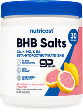 Nutricost BHB Salts Drink Mix Strawberry Lemonade bottle label