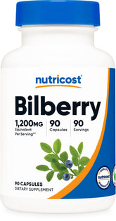 Nutricost Bilberry Capsules bottle with label