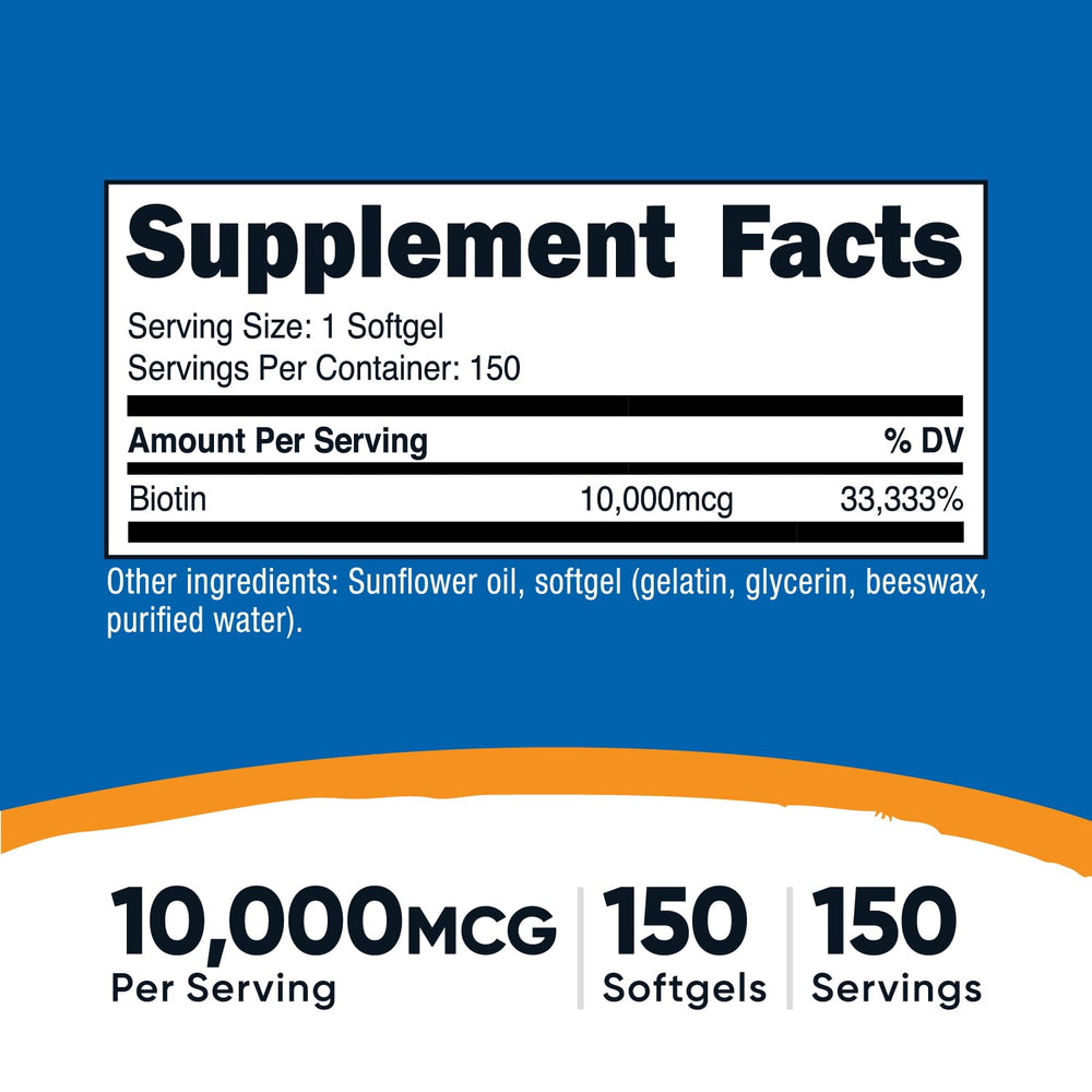 Close-up of Biotin softgels