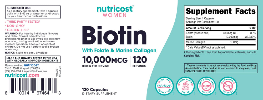 GMP compliant, FDA registered facility badge on packaging