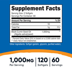 Cold-pressed Nutricost Black Seed Oil Softgels