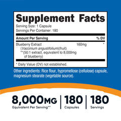 Close-up of Nutricost blueberry extract capsule